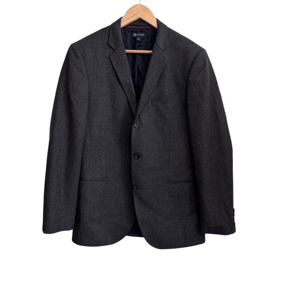 J‎ Crew Grey Ludlow Jacket Size 40R 100% Italian Wool Mens Blazer 3 Button